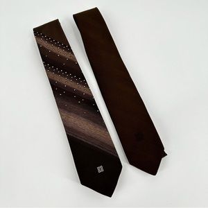 GIVENCHY Ties Brown Vintage Geometric Designer‎